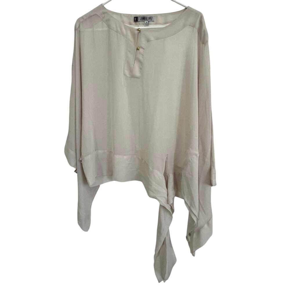 Jennifer Lopez Blouse Women's Med Blush Batwing Kimono Tie Waist Top Fairy